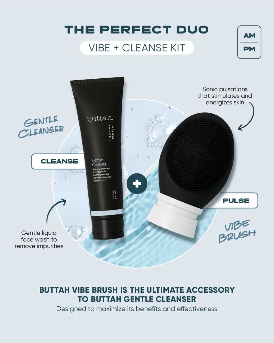 Buttah Skin by Dorion Renaud Buttah Vibe Cleansing Brush with Stand | Sonic Pulsating Face Brush for Deep Cleansing & Gentle Exfoliation - view 7