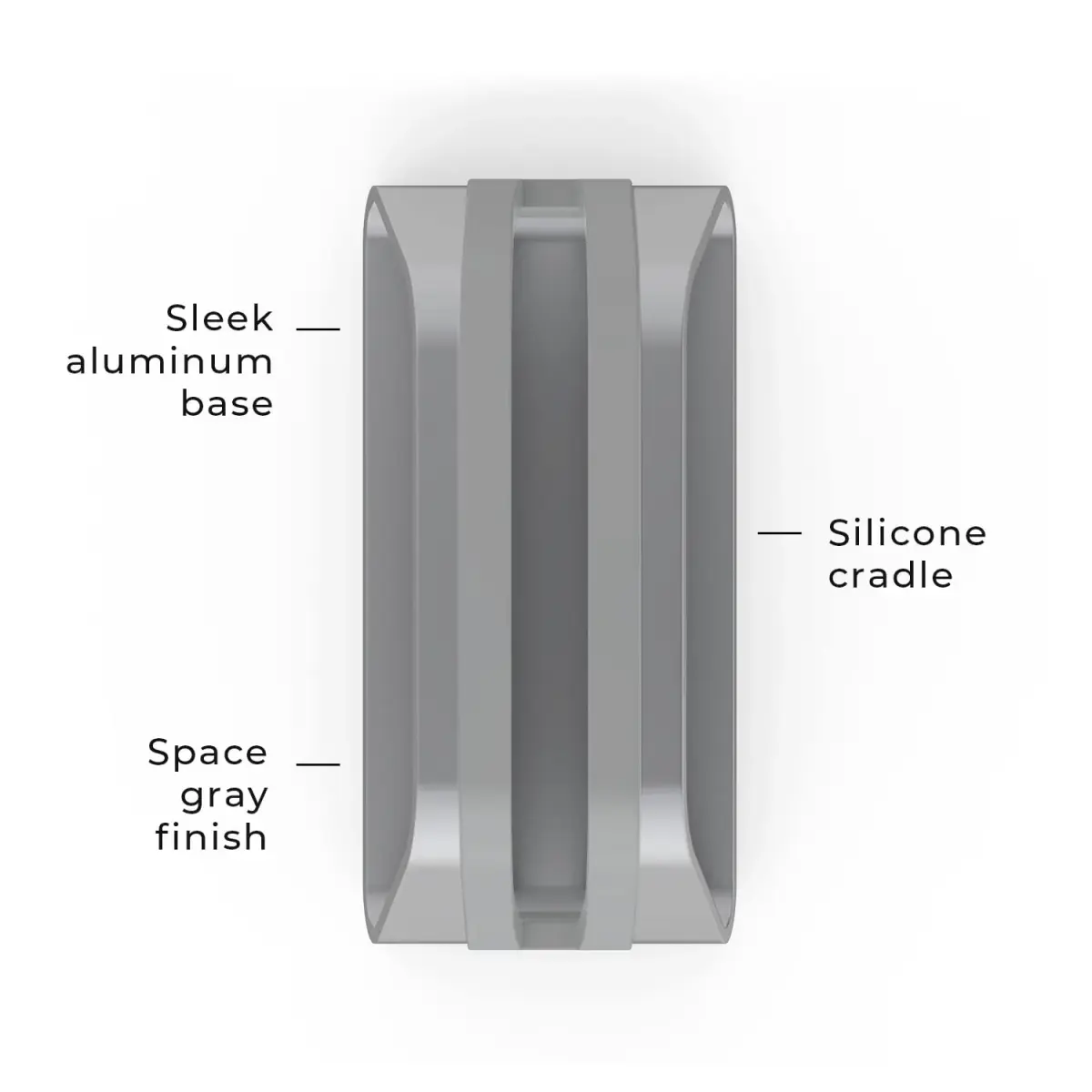 HumanCentric Vertical Laptop Stand for MacBook Pro & Air, Aluminium, Space Grey | Holds Laptops Securely in Closed Clamshell Mode - view 4