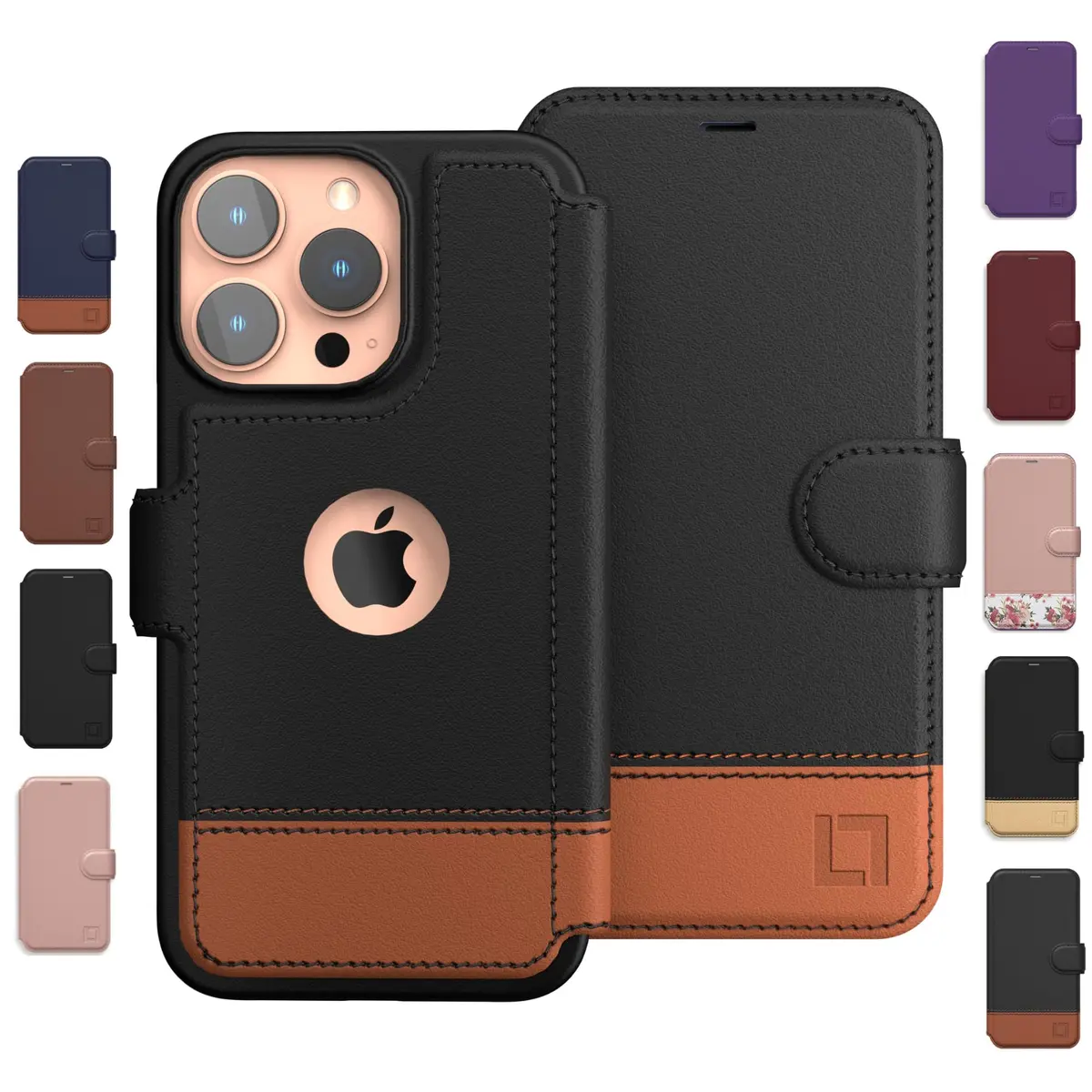 LUPA Legacy iPhone 13 Pro Max Wallet Case | Slim Durable Faux Leather Folio Cover - main product image