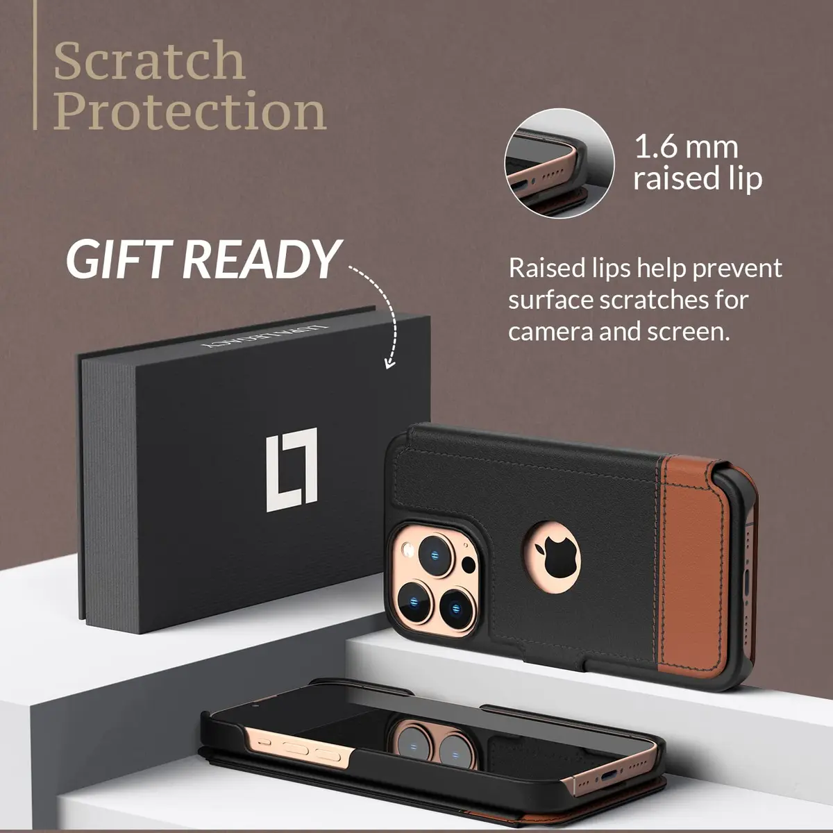LUPA Legacy iPhone 13 Pro Max Wallet Case | Slim Durable Faux Leather Folio Cover - view 4
