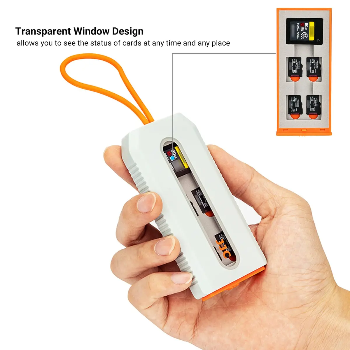 JJC Memory Card Case for 6 CFexpress Type A & 12 Micro SD Cards | Pop-up & Transparent Window - view 3