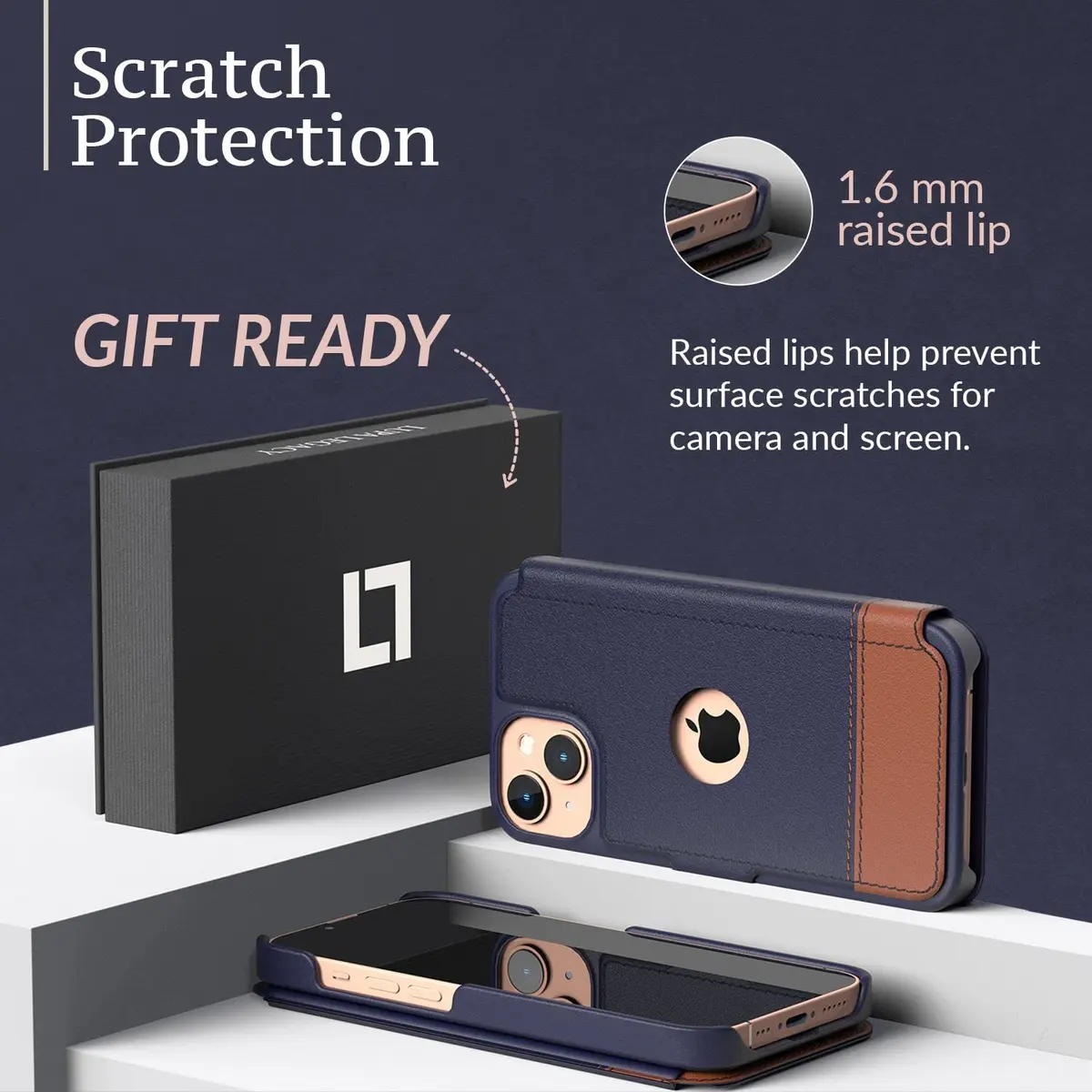 LUPA Legacy Wallet Case for iPhone 13 Mini | Slim Durable Faux Leather Folio Cover - view 5