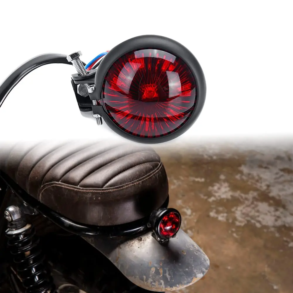 keepdsgn Bates Style LED Tail Light Red 12V | Universal Motorcycle Rear Lamp for Cafe Racer, Bobber, Chopper - view 7