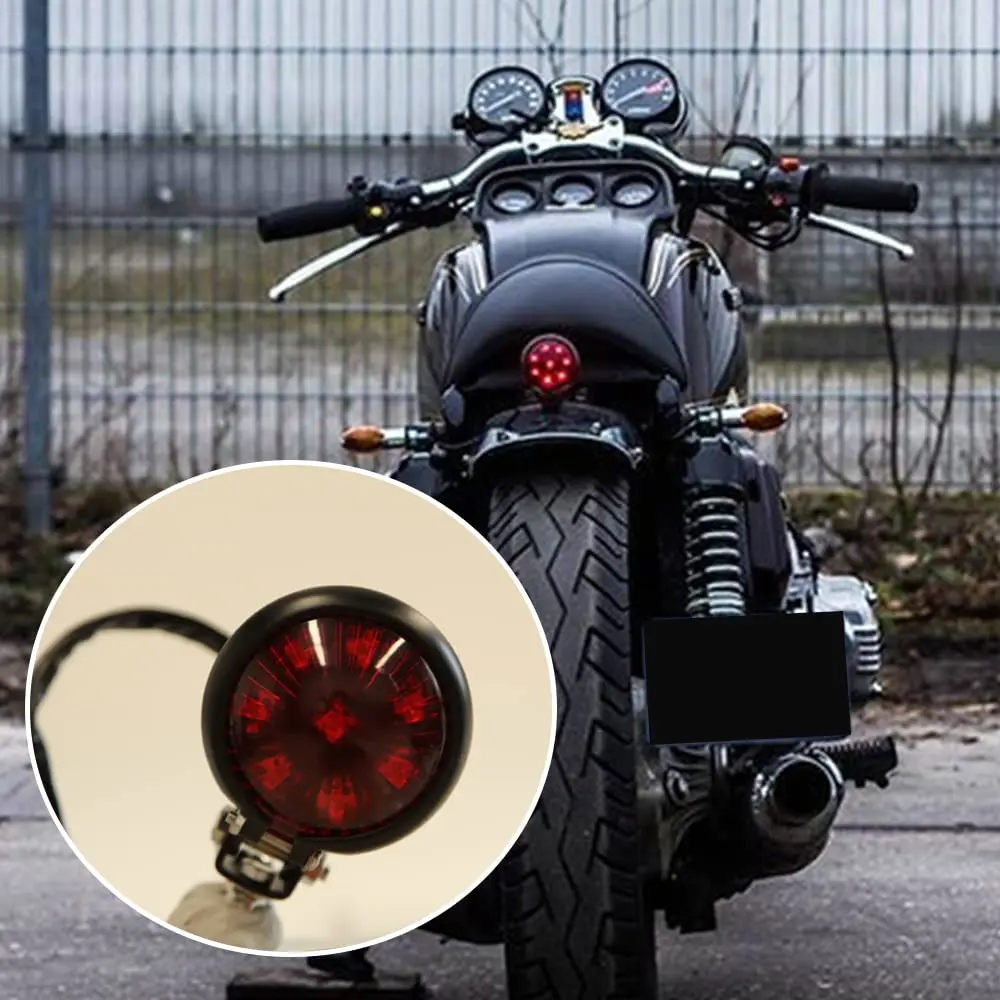 keepdsgn Bates Style LED Tail Light Red 12V | Universal Motorcycle Rear Lamp for Cafe Racer, Bobber, Chopper - view 9