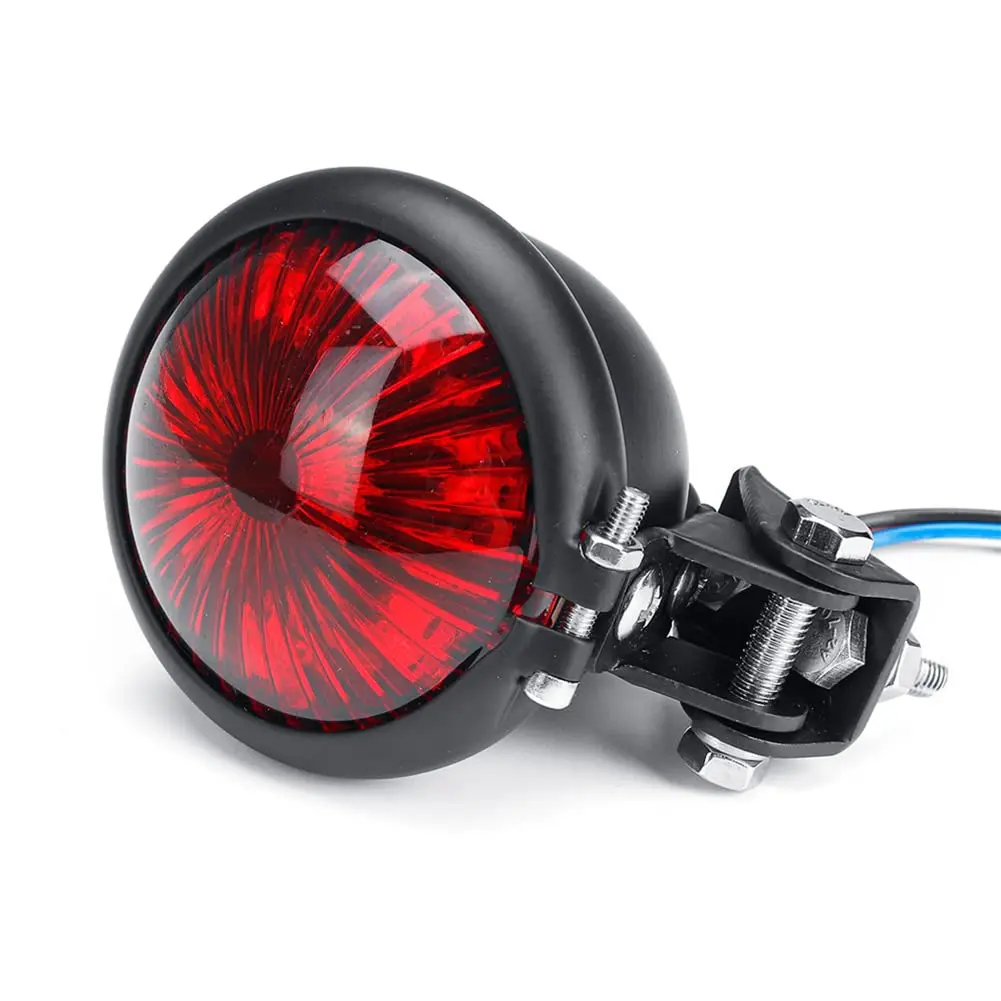 keepdsgn Bates Style LED Tail Light Red 12V | Universal Motorcycle Rear Lamp for Cafe Racer, Bobber, Chopper - view 2