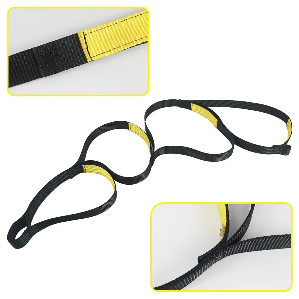 NewDoar Foot Ascender Loop for Climbing Tree Arborist Black Green | Adjustable Rope Climbing Aid - view 5