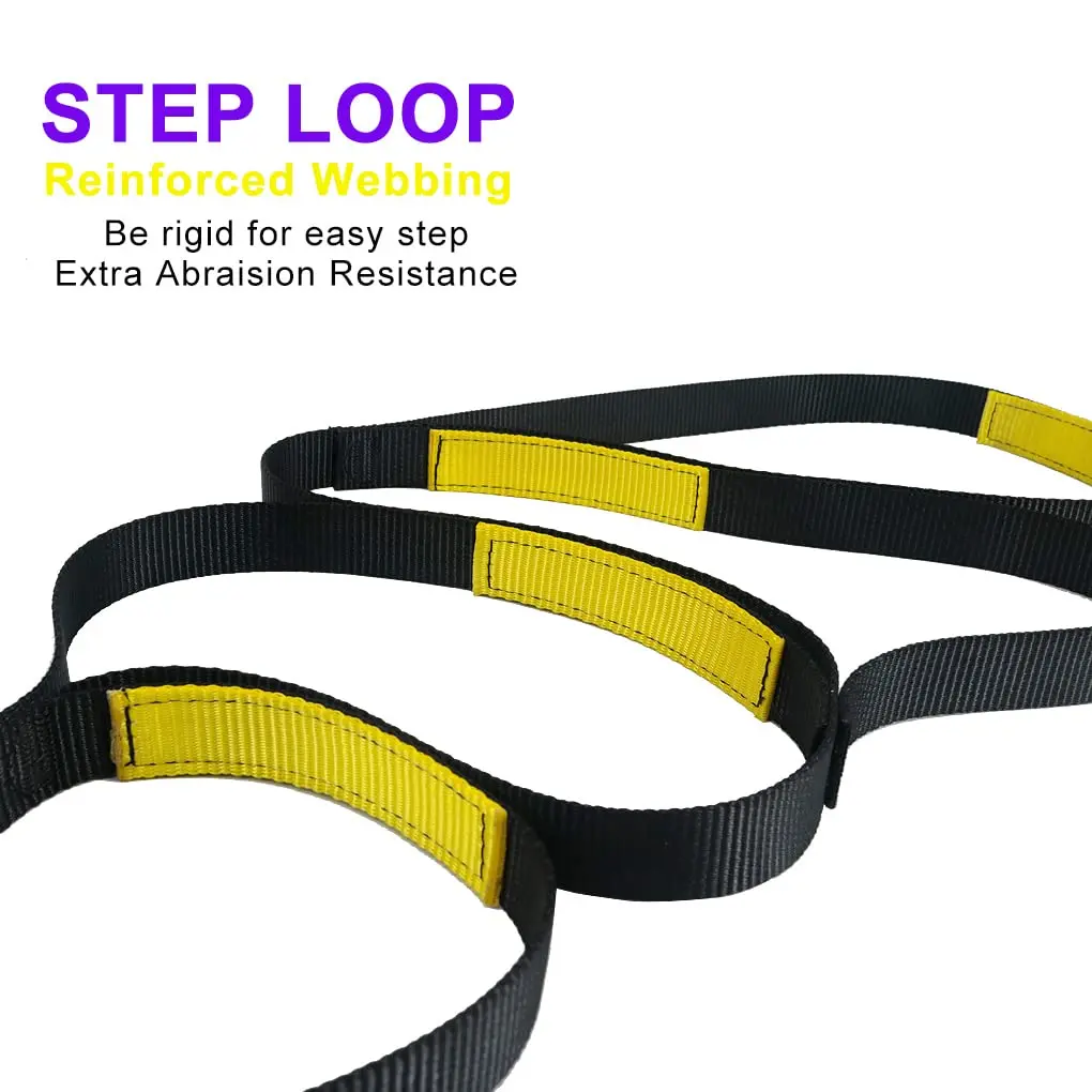 NewDoar Foot Ascender Loop for Climbing Tree Arborist Black Green | Adjustable Rope Climbing Aid - view 6