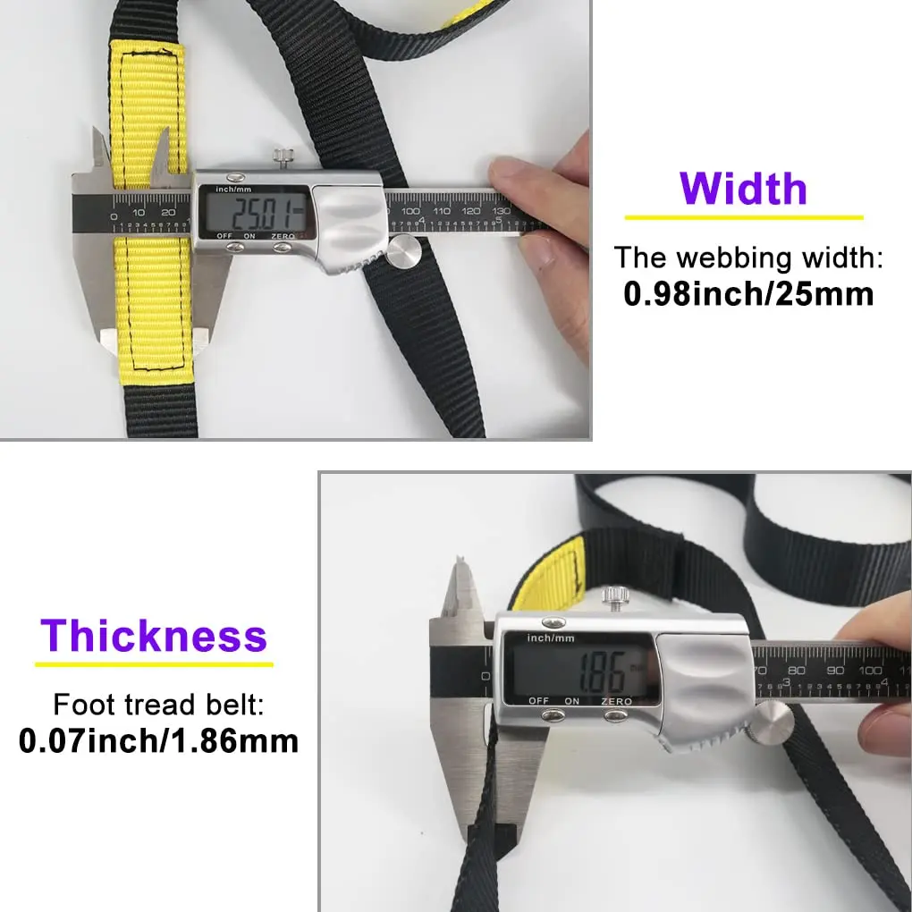 NewDoar Foot Ascender Loop for Climbing Tree Arborist Black Green | Adjustable Rope Climbing Aid - view 2