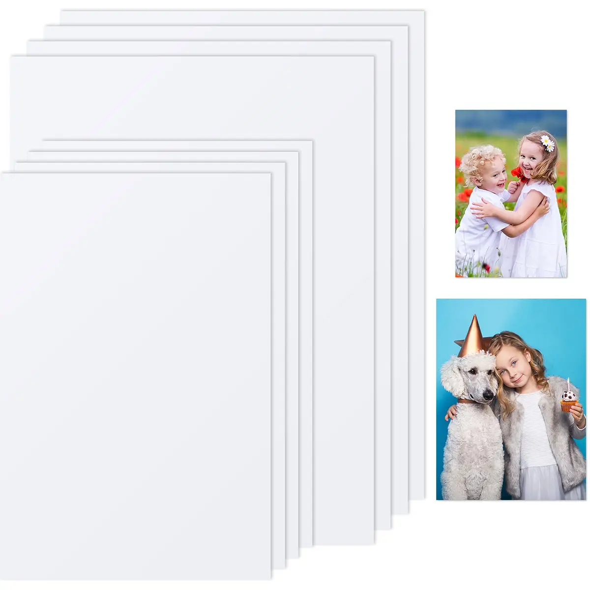 Hotop 8 Pcs Sublimation Aluminum Photo Signs Blanks 6x8 In, 4x6 in | DIY Metal Photo Frames for Creative Decor - main product image