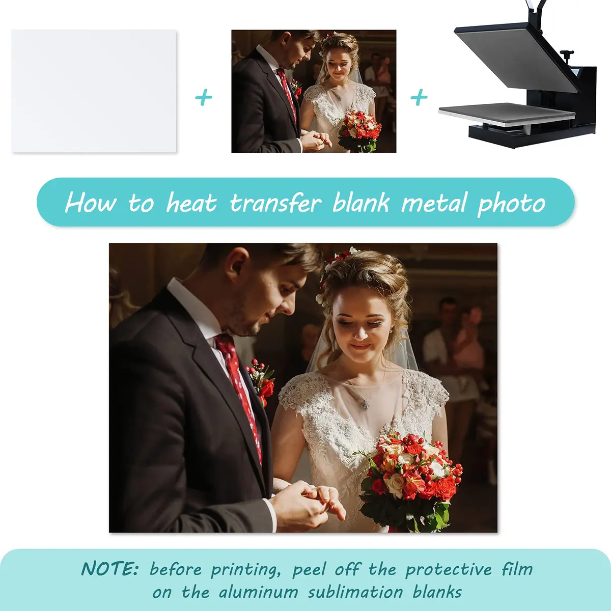 Hotop 8 Pcs Sublimation Aluminum Photo Signs Blanks 6x8 In, 4x6 in | DIY Metal Photo Frames for Creative Decor - view 7