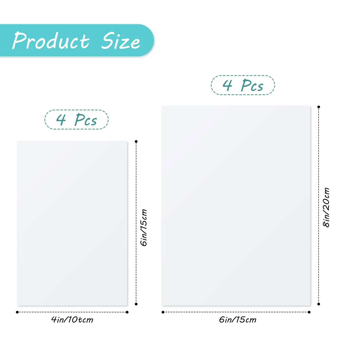 Hotop 8 Pcs Sublimation Aluminum Photo Signs Blanks 6x8 In, 4x6 in | DIY Metal Photo Frames for Creative Decor - view 2