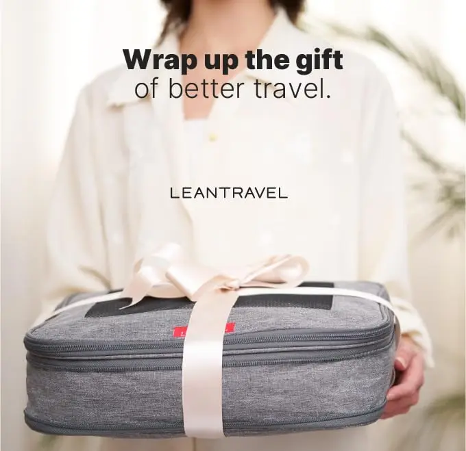 LeanTravel Premium Compression Packing Cubes for Travel - Suitcase Organizer Bags with Double Zipper & Breathable Mesh Panel - Space Saving Carry On Luggage Essentials (1 Small Bag, Grey) - view 11