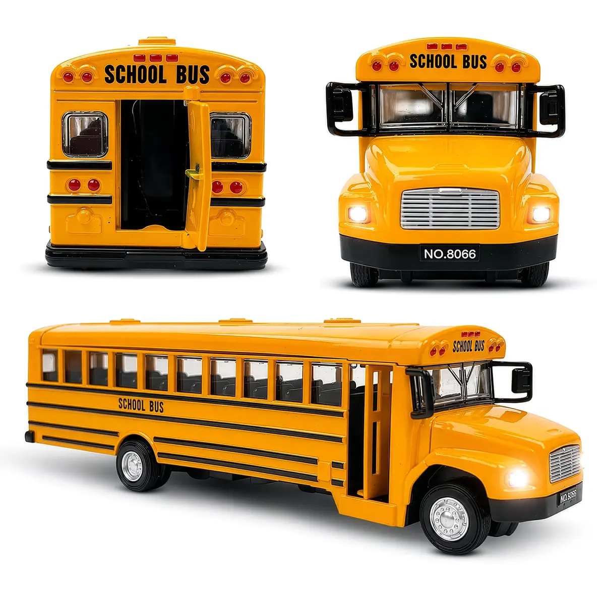 Liberty Imports Non-Riding Toy Vehicle 8" Diecast School Bus with Lights & Sounds | Realistic, Durable, Interactive Play - main product image