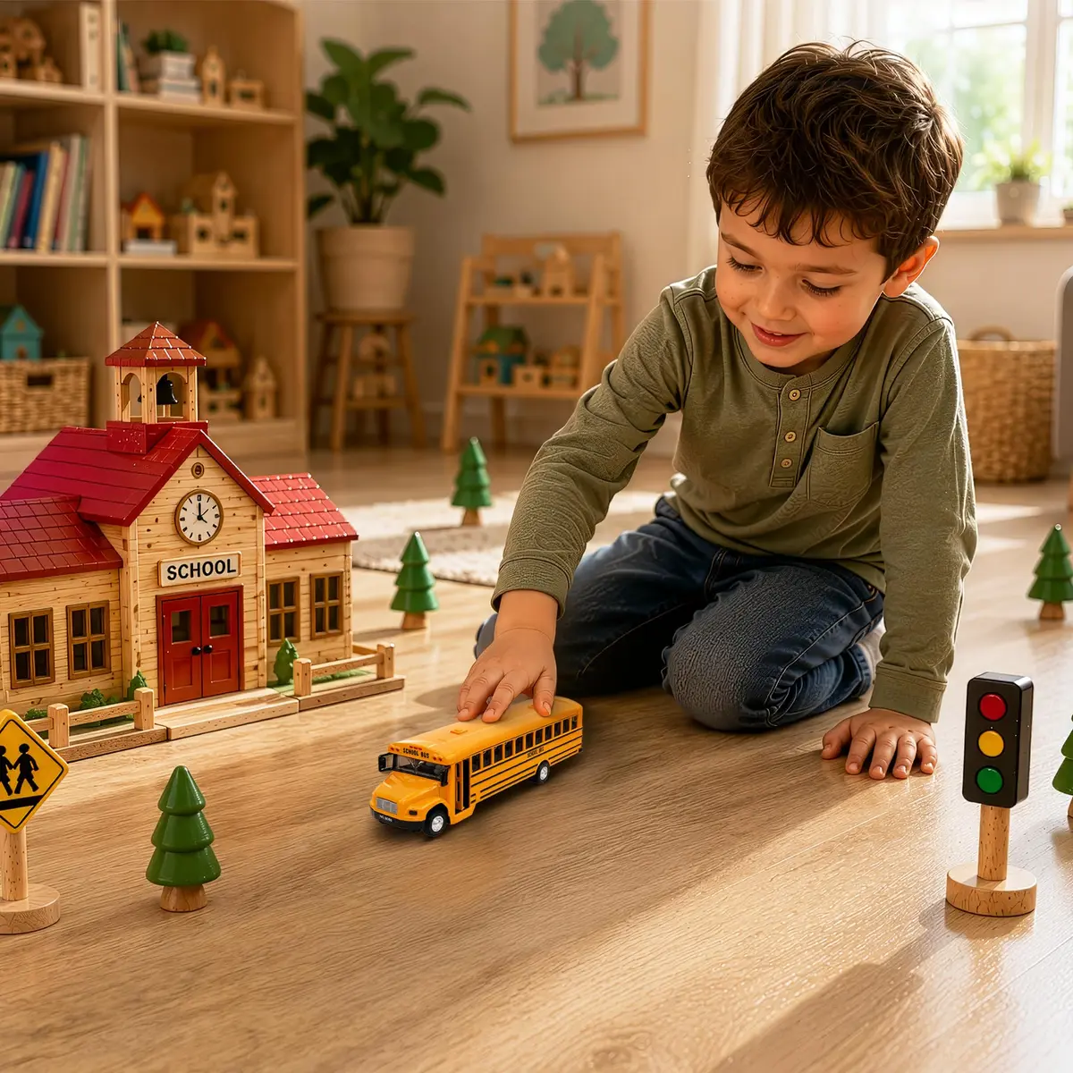 Liberty Imports Non-Riding Toy Vehicle 8" Diecast School Bus with Lights & Sounds | Realistic, Durable, Interactive Play - view 7