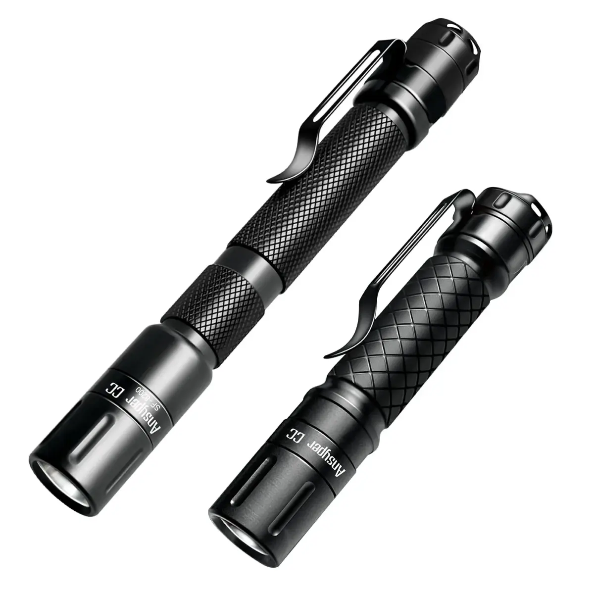 Ansyper CC Mini Flashlight 2-Pack 250 Lumens | Tactical Pen Light with Clip, Water-Resistant - main product image