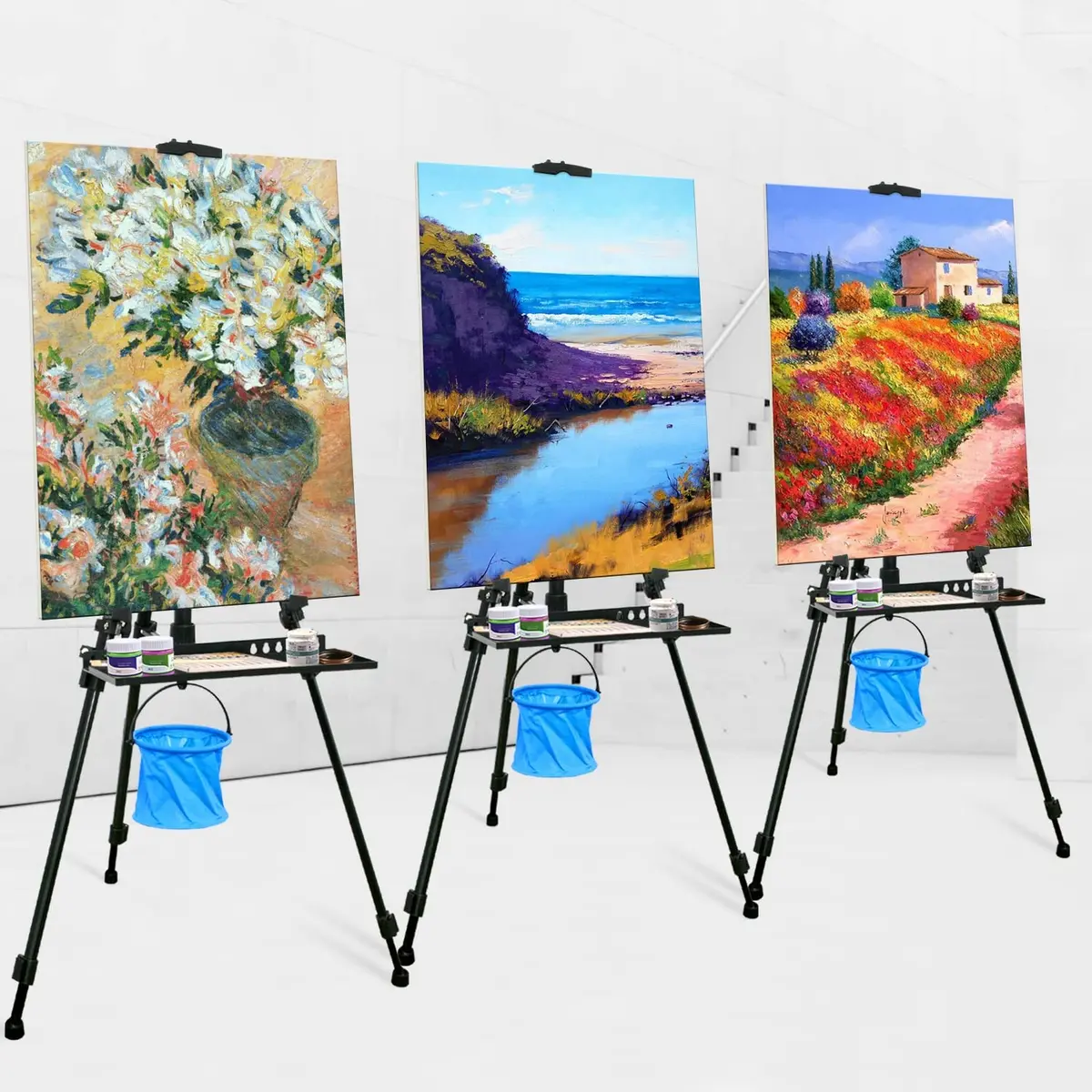 Newzealkids Black Adjustable Art Easel Stand 57cm-155cm (20"-61") | Lightweight Aluminum Tripod for Painting & Display - view 6