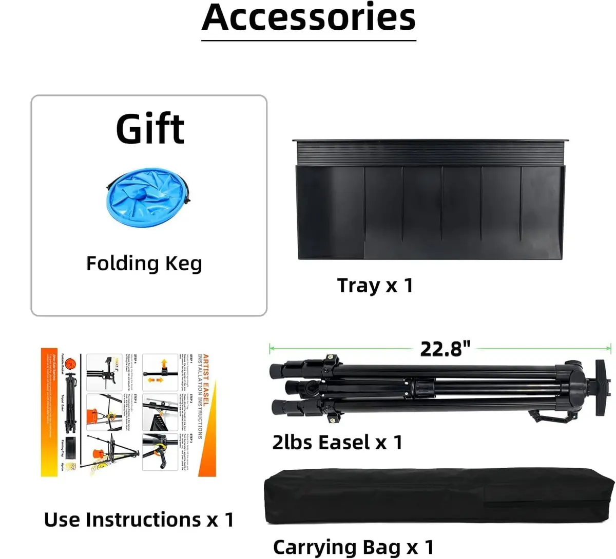 Newzealkids Black Adjustable Art Easel Stand 57cm-155cm (20"-61") | Lightweight Aluminum Tripod for Painting & Display - view 7