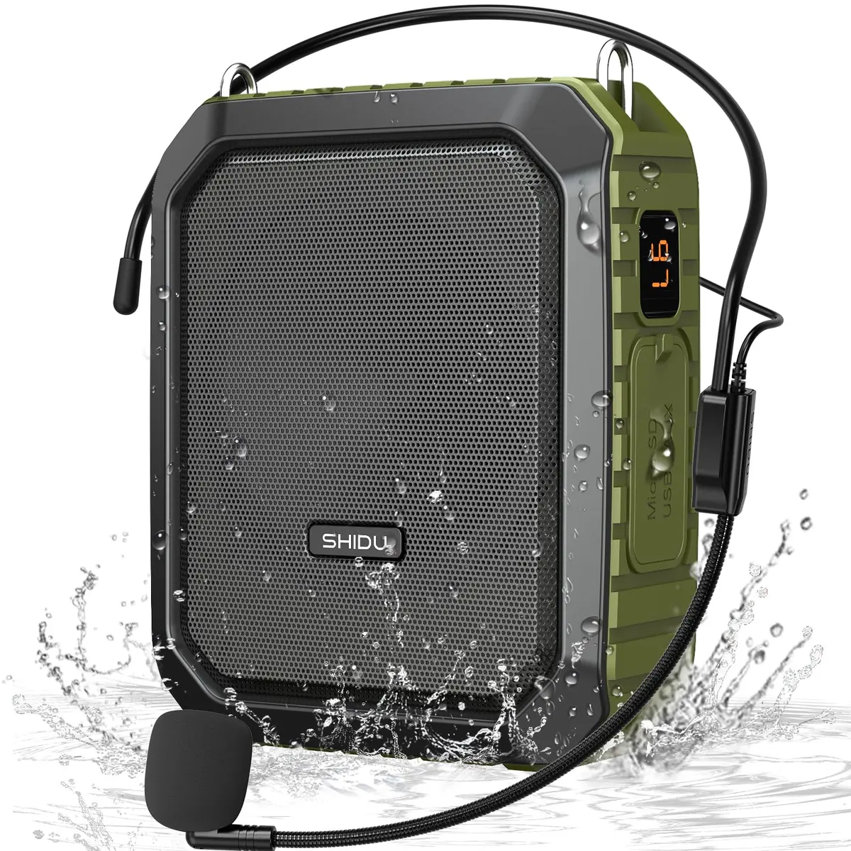 SHIDU Voice Amplifier for Teacher with Portable Microphone Waterproof | 18W Bluetooth PA System, 12H Battery, IPX5 Waterproof - main product image