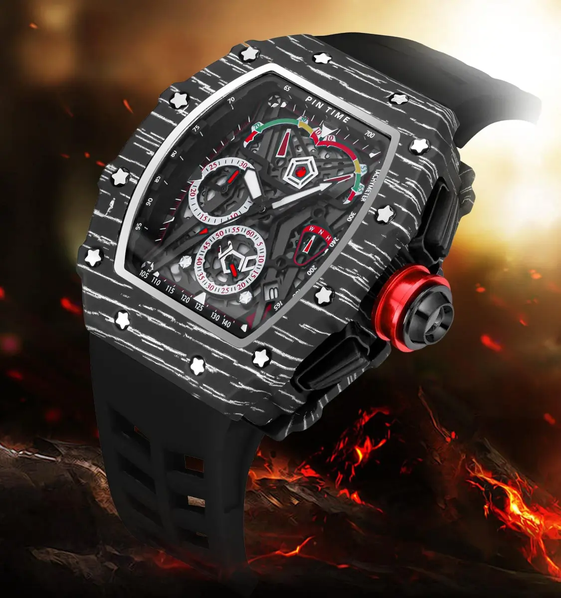 FANMIS Tonneau Square Watch for Men | 45mm Case, Japanese Quartz Movement, Water Resistant 30M - view 2
