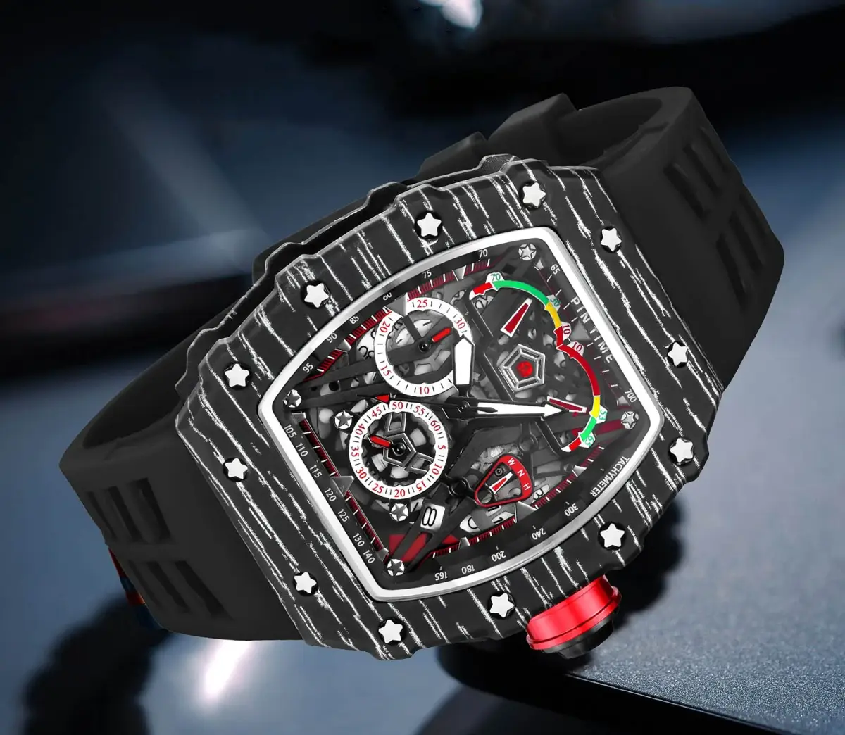 FANMIS Tonneau Square Watch for Men | 45mm Case, Japanese Quartz Movement, Water Resistant 30M - view 3