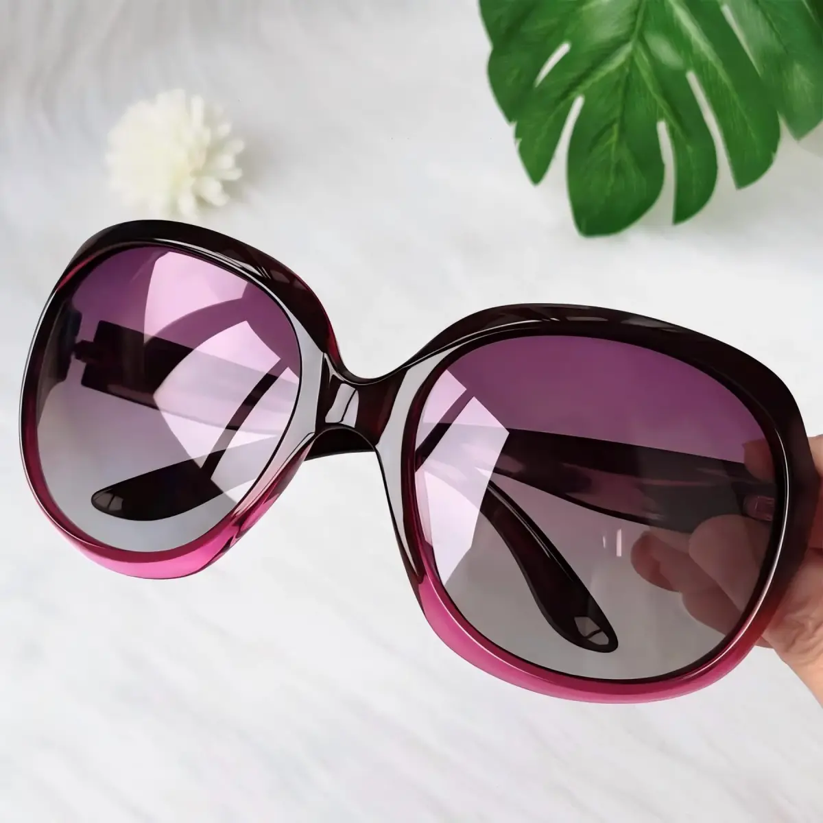 Joopin B14-gradient Purple/Purple Gradient Oversized Butterfly Sunglasses for Women | Polarized UV400 Protection - view 3