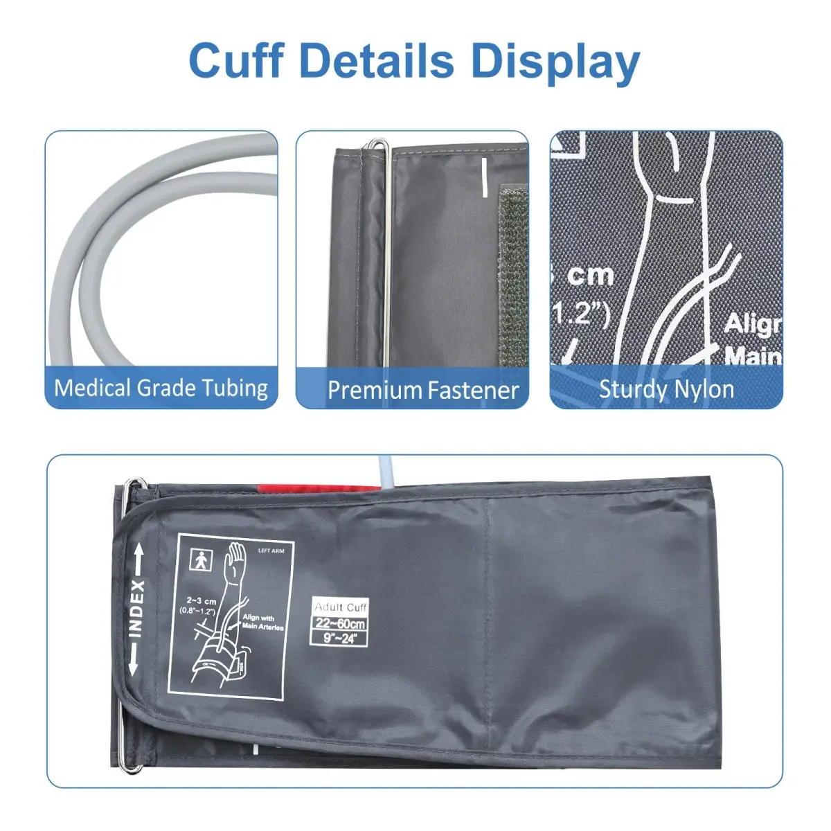 ELERA Extra Large Blood Pressure Cuff 22-60cm (9"-24") | Compatible XL Replacement Cuff with 6 Connectors - view 5