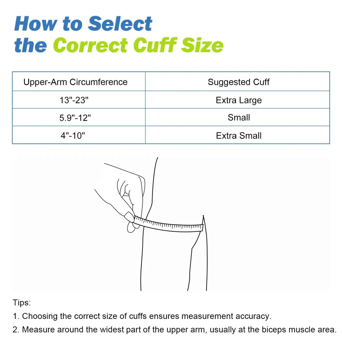 ELERA Extra Large Blood Pressure Cuff 22-60cm (9"-24") | Compatible XL Replacement Cuff with 6 Connectors - view 7