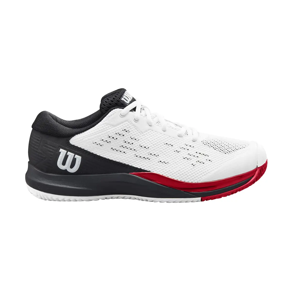 Wilson Rush Pro Ace Men's Tennis Shoe - White/Black/Poppy Red | All Court Stability & Comfort (70-120 chars) - main product image