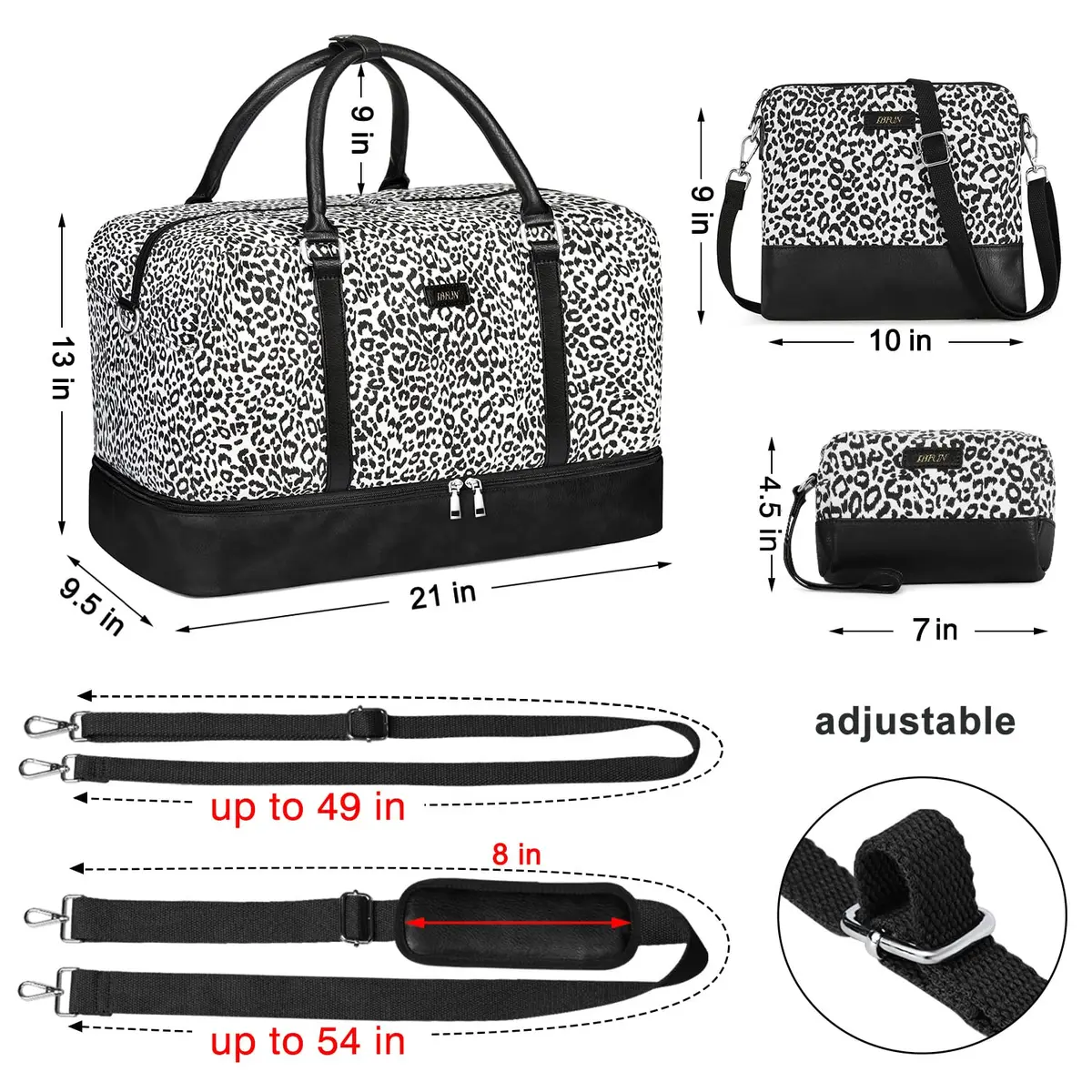 IBFUN Weekender Bags for Women, 21" Travel Duffle with Shoe Compartment | Large Capacity & Waterproof - view 6