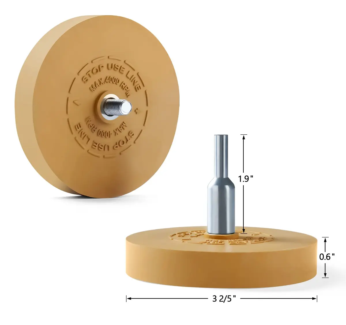 S SATC Decal Remover Eraser Wheel 2-Pack with Drill Adapter Kit | Removes Vinyl, Pinstripes & Graphics - view 4