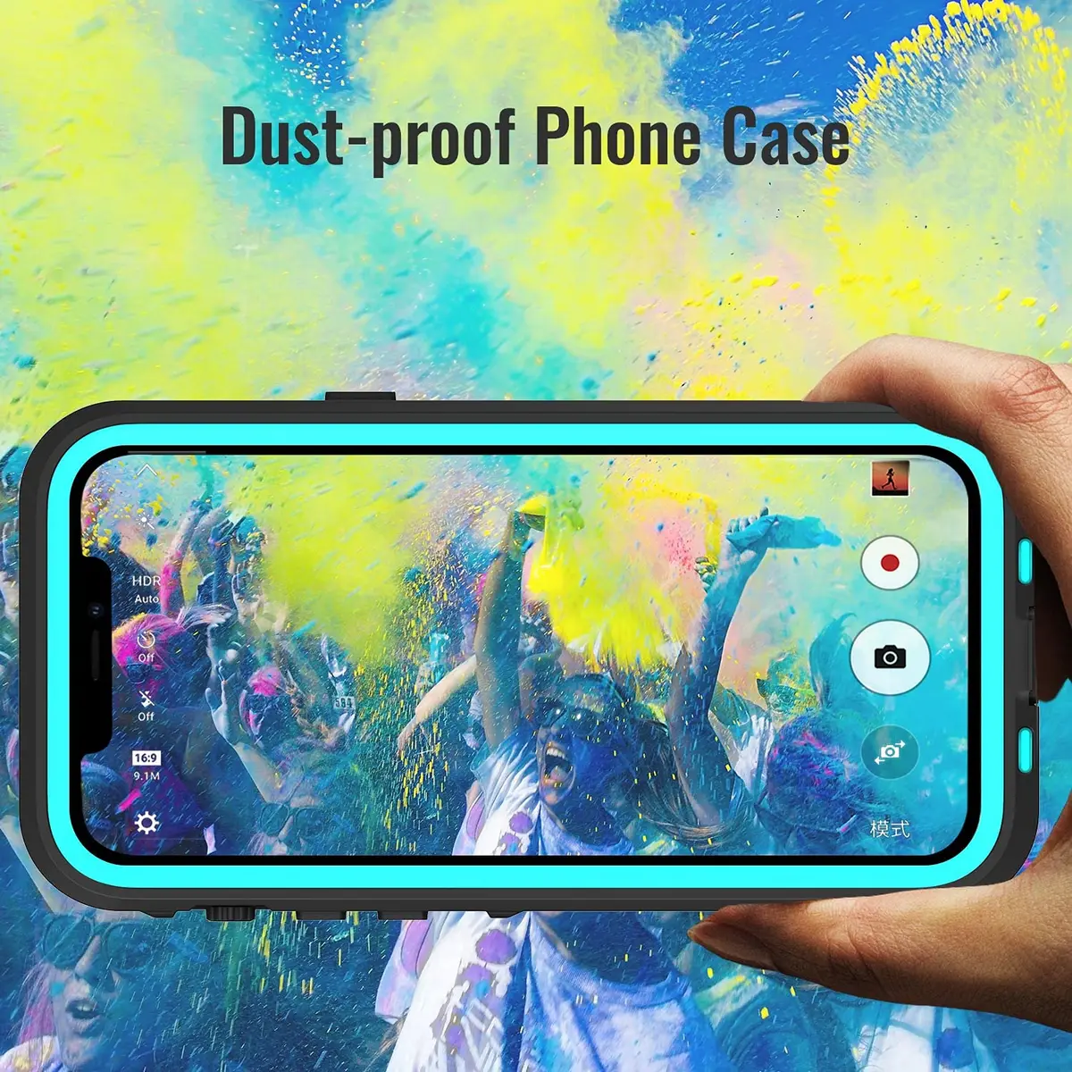 Transy Waterproof Phone Case for iPhone 13 Pro | IP68 Shockproof Dust-Proof with Built-in Screen Protector (Teal, 6.1 inches) - view 4