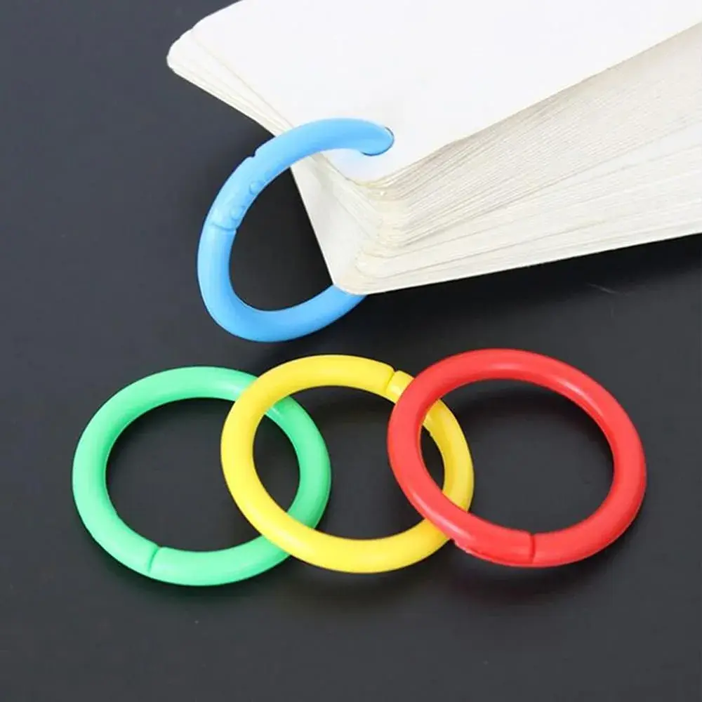 WJASI Plastic Binder Rings 1 Inch (25mm) | 140 Pack Colorful Keychain Clips for Index Cards, Scrapbooks, Documents - view 6