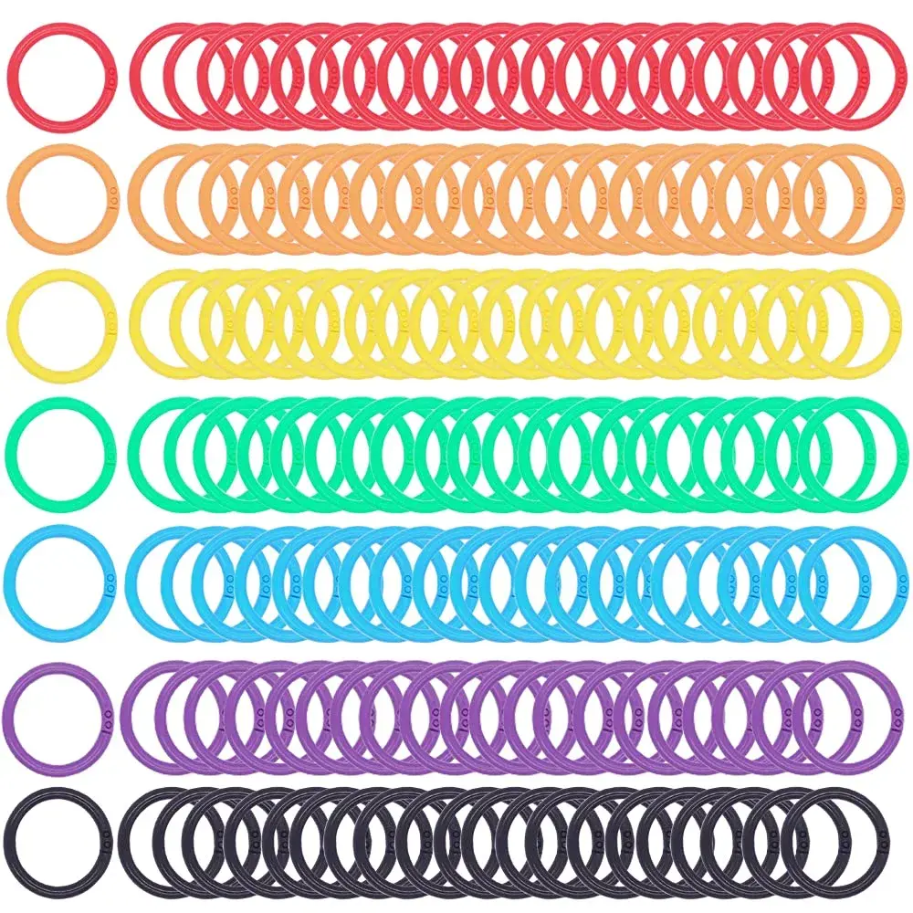 WJASI Plastic Binder Rings 1 Inch (25mm) | 140 Pack Colorful Keychain Clips for Index Cards, Scrapbooks, Documents - main product image