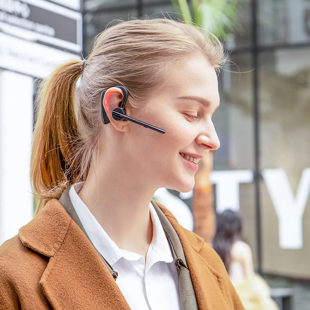 New Bee Bluetooth Headset M50 Wireless Earphone 24Hrs Talktime Blue | Noise Cancelling & Long Battery - view 7