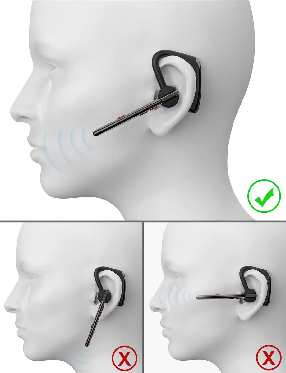 New Bee Bluetooth Headset M50 Wireless Earphone 24Hrs Talktime Blue | Noise Cancelling & Long Battery - view 8