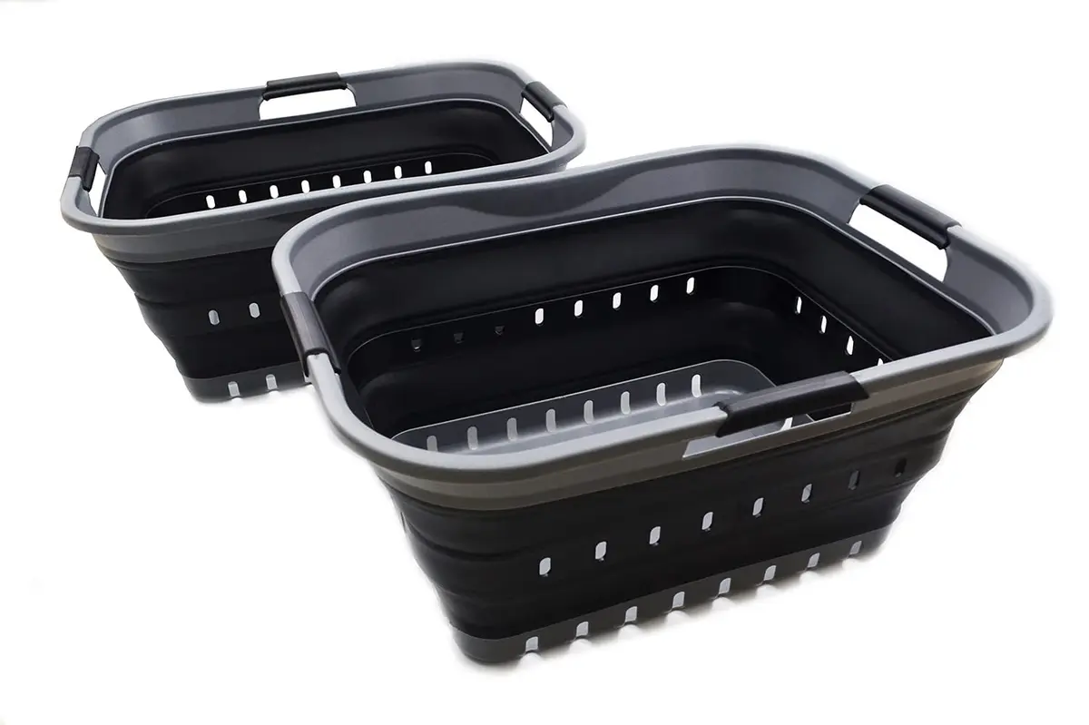 SAMMART 42L Collapsible Laundry Basket | Space Saving Foldable Storage (70-120c) - main product image