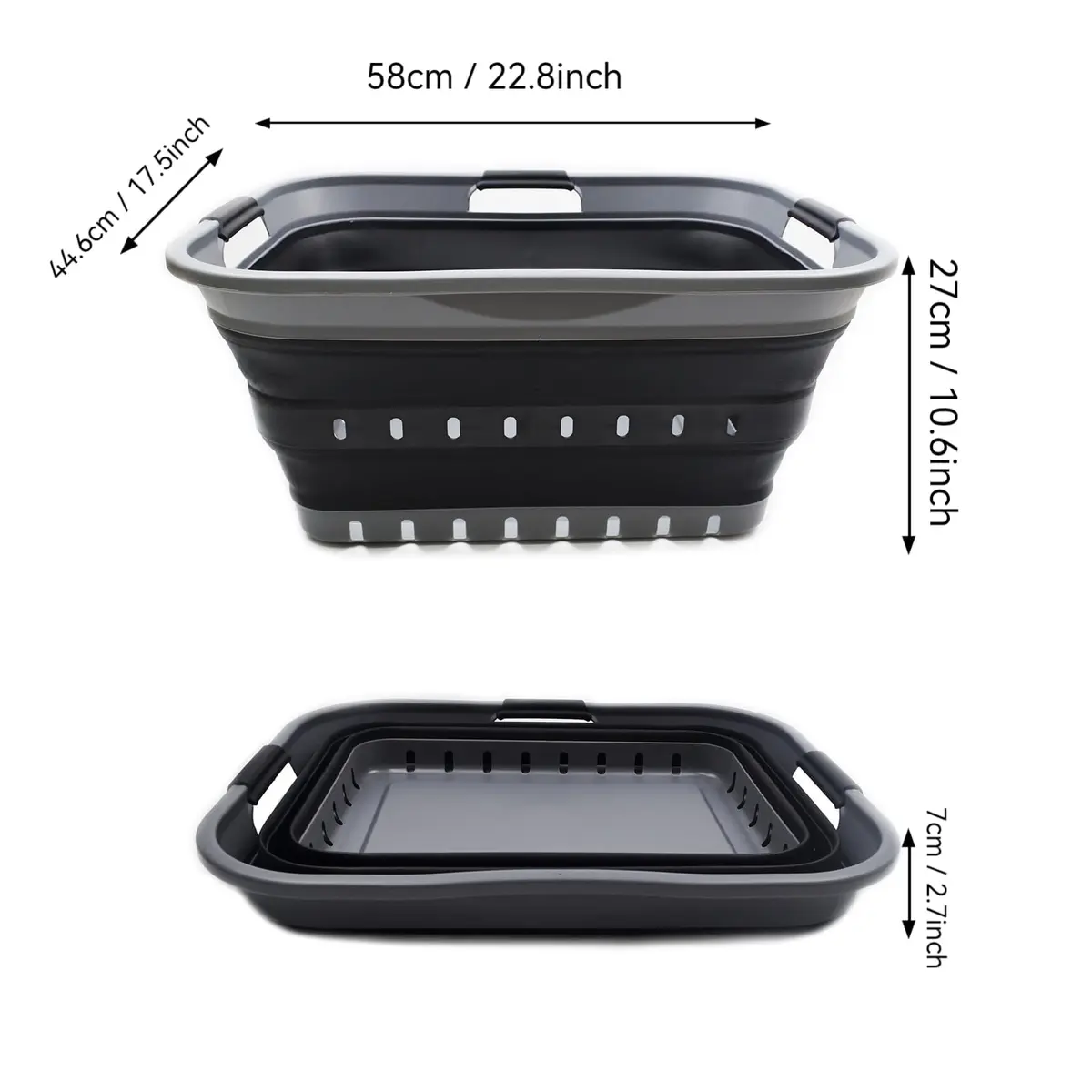SAMMART 42L Collapsible Laundry Basket | Space Saving Foldable Storage (70-120c) - view 5