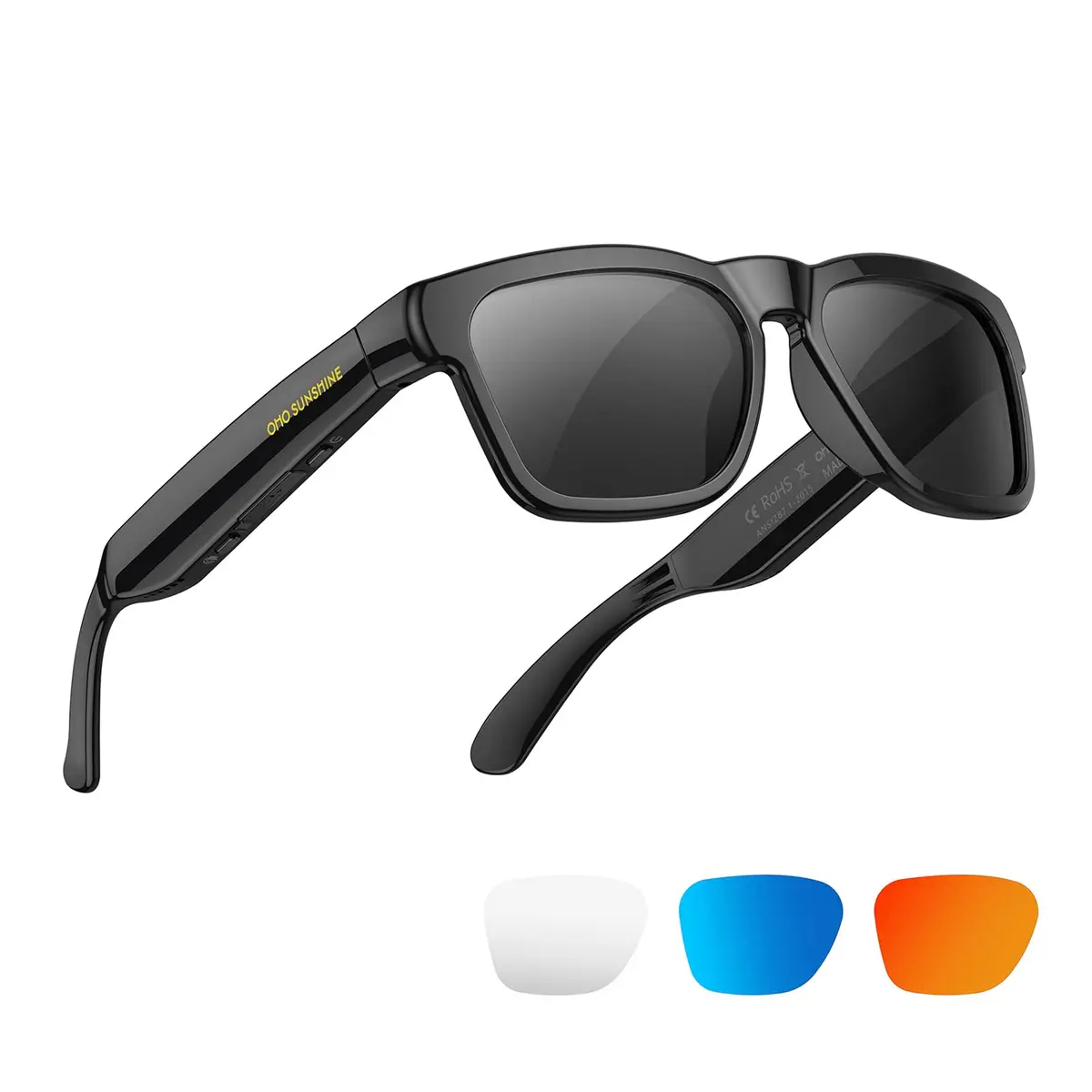 OhO Open Ear Smart Glasses, Bluetooth 5.0 Sunglasses with UV400 Polarized Lenses & Voice Control | 34g (1.2oz) - main product image
