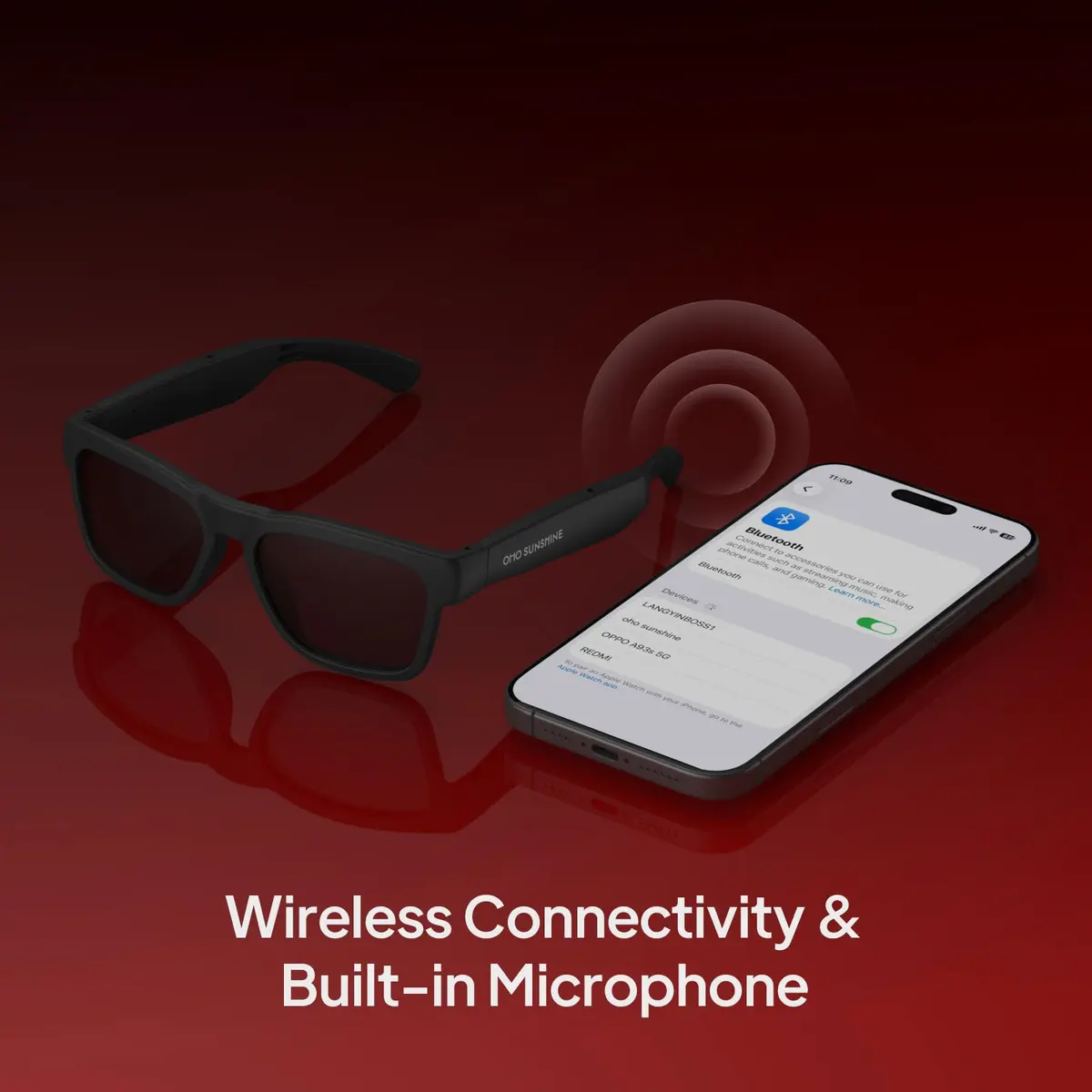 OhO Open Ear Smart Glasses, Bluetooth 5.0 Sunglasses with UV400 Polarized Lenses & Voice Control | 34g (1.2oz) - view 4