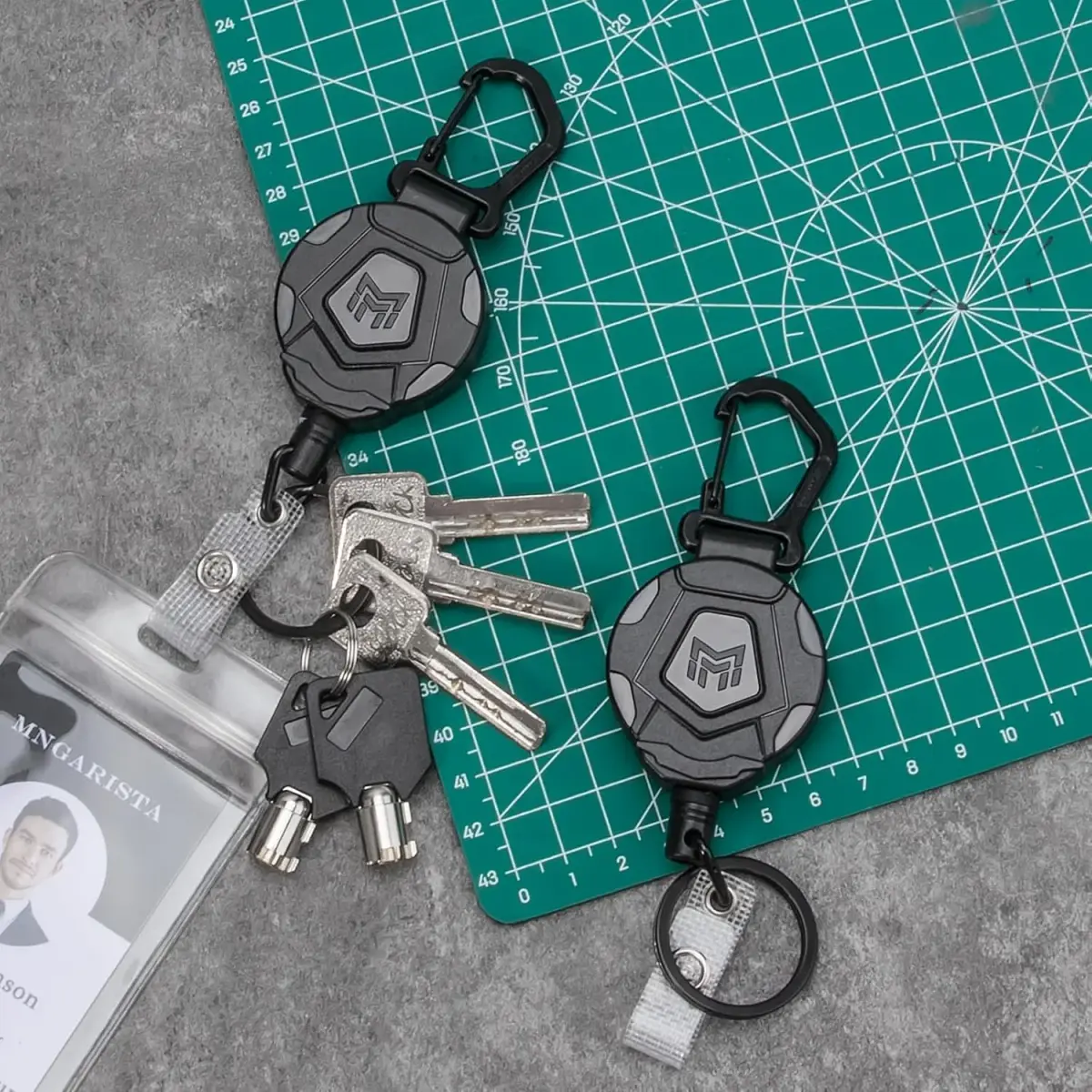 MNGARISTA Heavy Duty Retractable Badge Holder with Carabiner & 31.5” Steel Cord | Secure Key & ID Access - view 2
