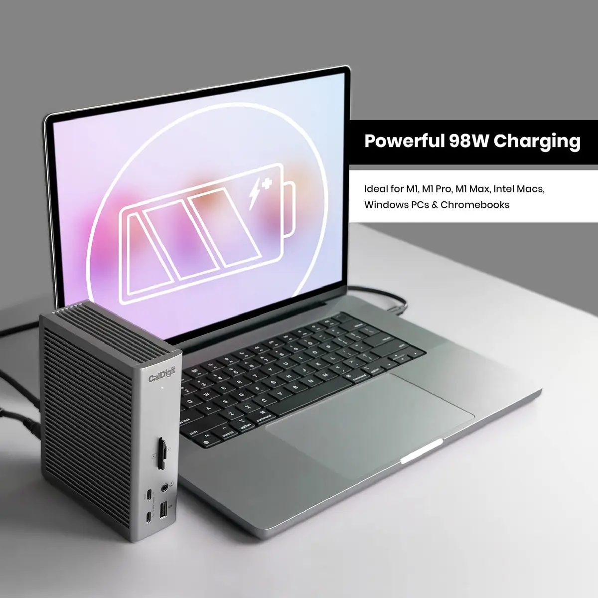 CalDigit TS4 Thunderbolt 4 Dock 18 Ports | 98W Charging, Dual 6K Displays, 2.5GbE LAN, Space Gray, 0.8m Certified Cable - view 5