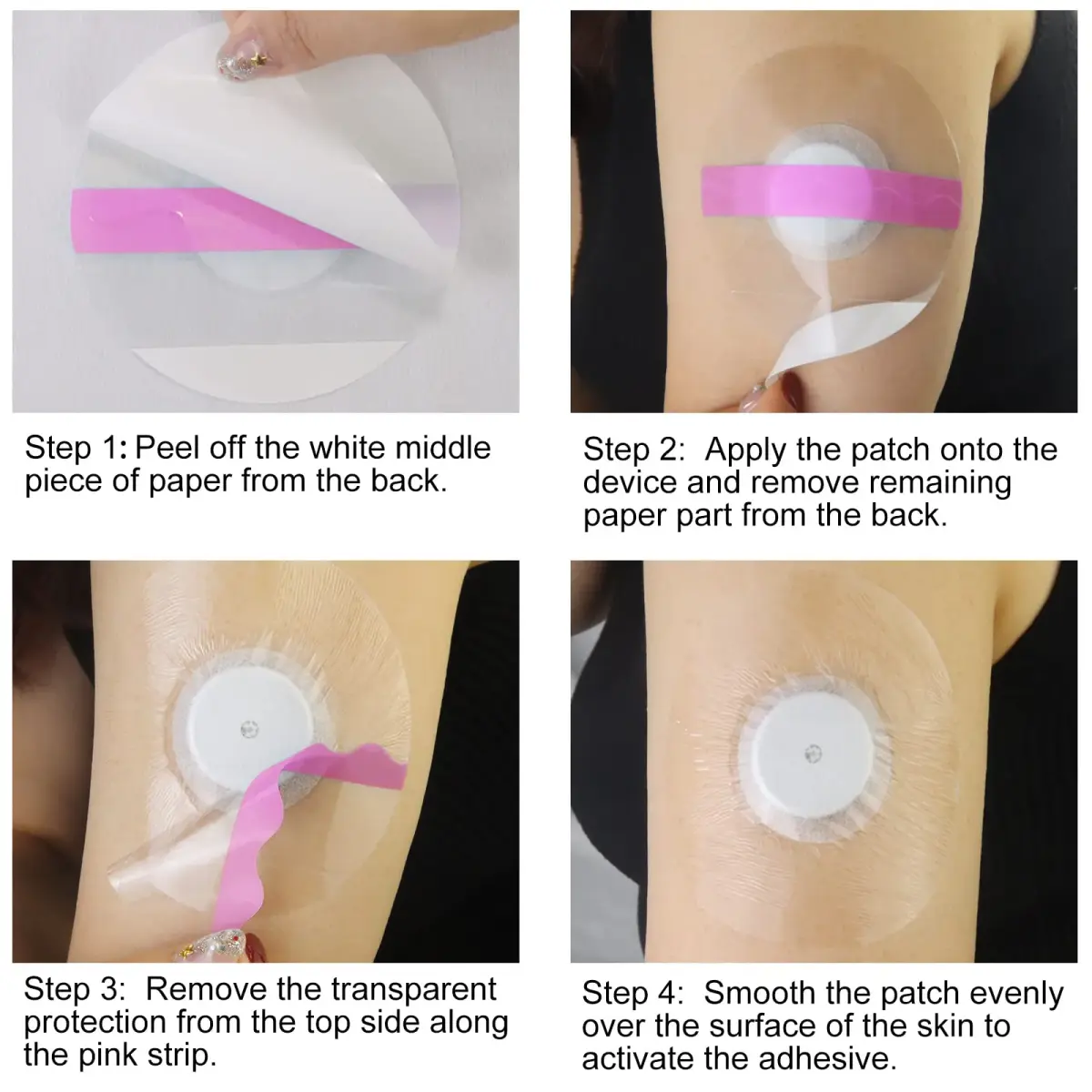 HONYOU Libre Sensor Covers 60 Pack Pink | Waterproof & Breathable Adhesive Patches for Libre 2/3 Sensors - view 7