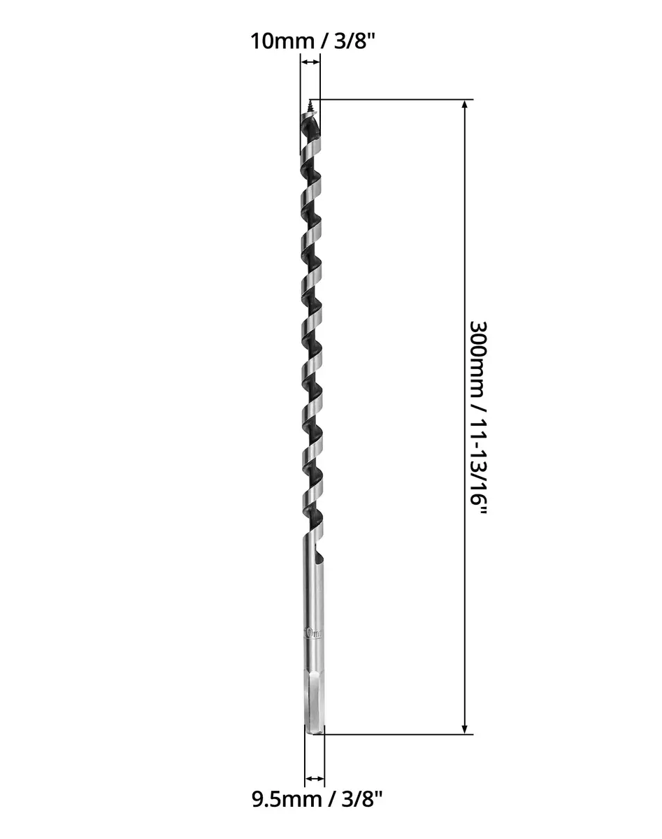 QWORK Auger Drill Bit for Wood 3/8 Inch Diameter 12 Inch Length | High-Strength Carbon Steel for Precise Drilling - view 6