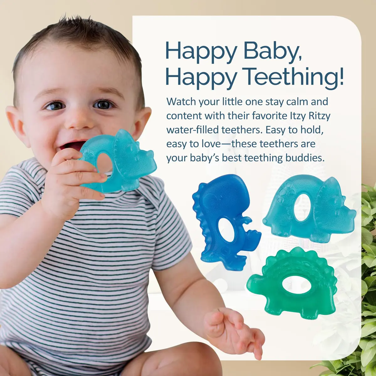 Itzy Ritzy Water-Filled Teethers for Teething Relief | Set of 3 Dinosaur Silicone Teethers, Baby 0-6 Months - view 5