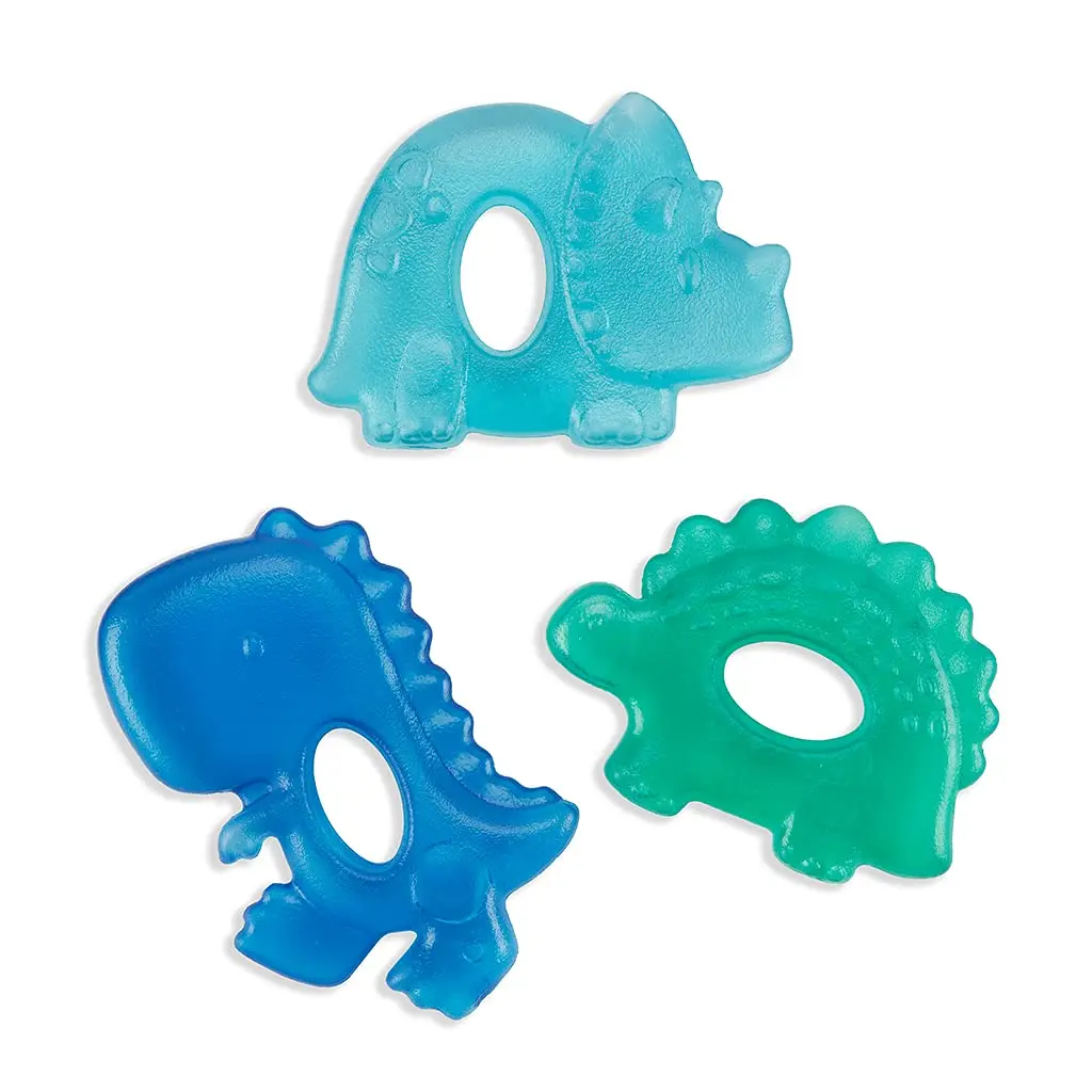 Itzy Ritzy Water-Filled Teethers for Teething Relief | Set of 3 Dinosaur Silicone Teethers, Baby 0-6 Months - main product image