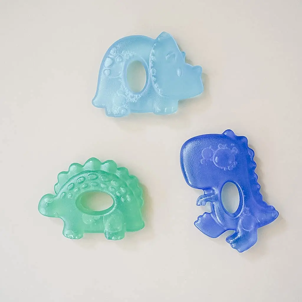 Itzy Ritzy Water-Filled Teethers for Teething Relief | Set of 3 Dinosaur Silicone Teethers, Baby 0-6 Months - view 8