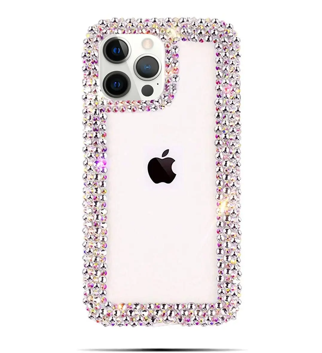 Bonitec Compatible with iPhone 13 Pro Max Case for Women Girls 3D Glitter Sparkle Bling Case Luxury Shiny Cute Crystal Rhinestone Bumper Clear - main product image