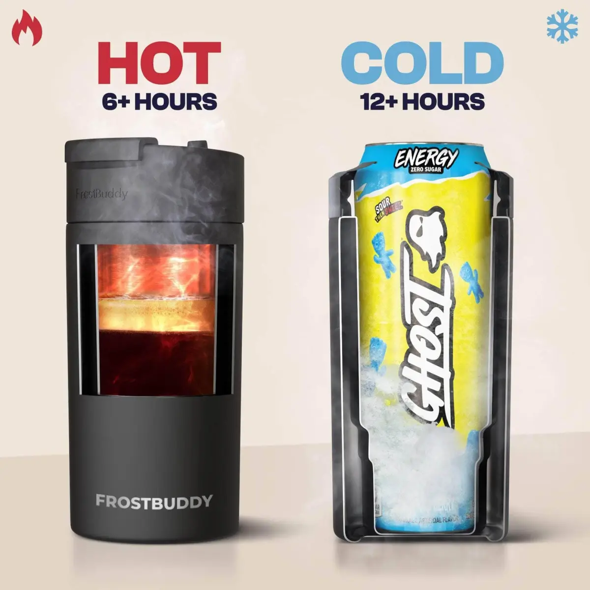 Frost Buddy Universal Can Cooler - 12oz/16oz Slim & Regular Cans, Bottles | Fits 5 Sizes, Keeps Drinks Cold 24 Hrs - view 6