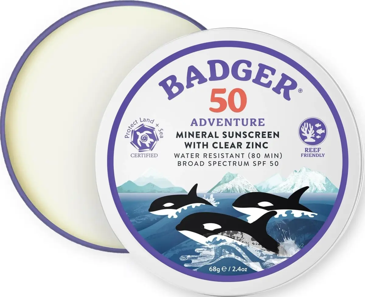 Badger SPF 50 Sport Mineral Sunscreen Cream 70ml (2.4 Fl Oz) | Broad Spectrum UVA/UVB Protection - main product image