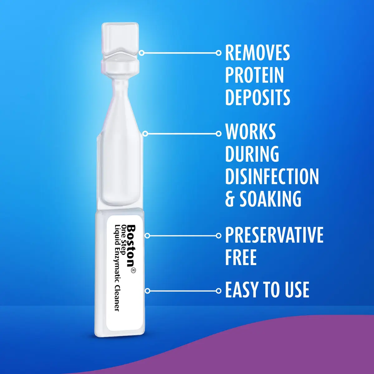 Boston One Step Liquid Enzymatic Cleaner RGP Lens, 15 Count | Protein Deposit Removal for Rigid Gas Permeable Lenses - view 3